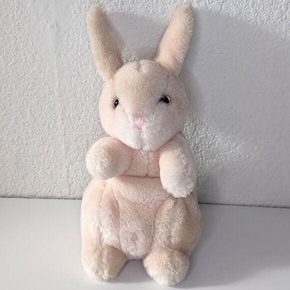 Hallmark Plush HEARTLINE Bunny Rabbit Pink Stuffed Plush 1989 Musical Wind Up 7" - Picture 2 of 11
